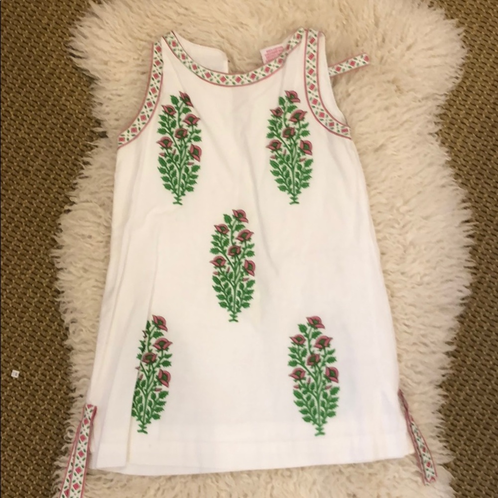 Girls white and green dress